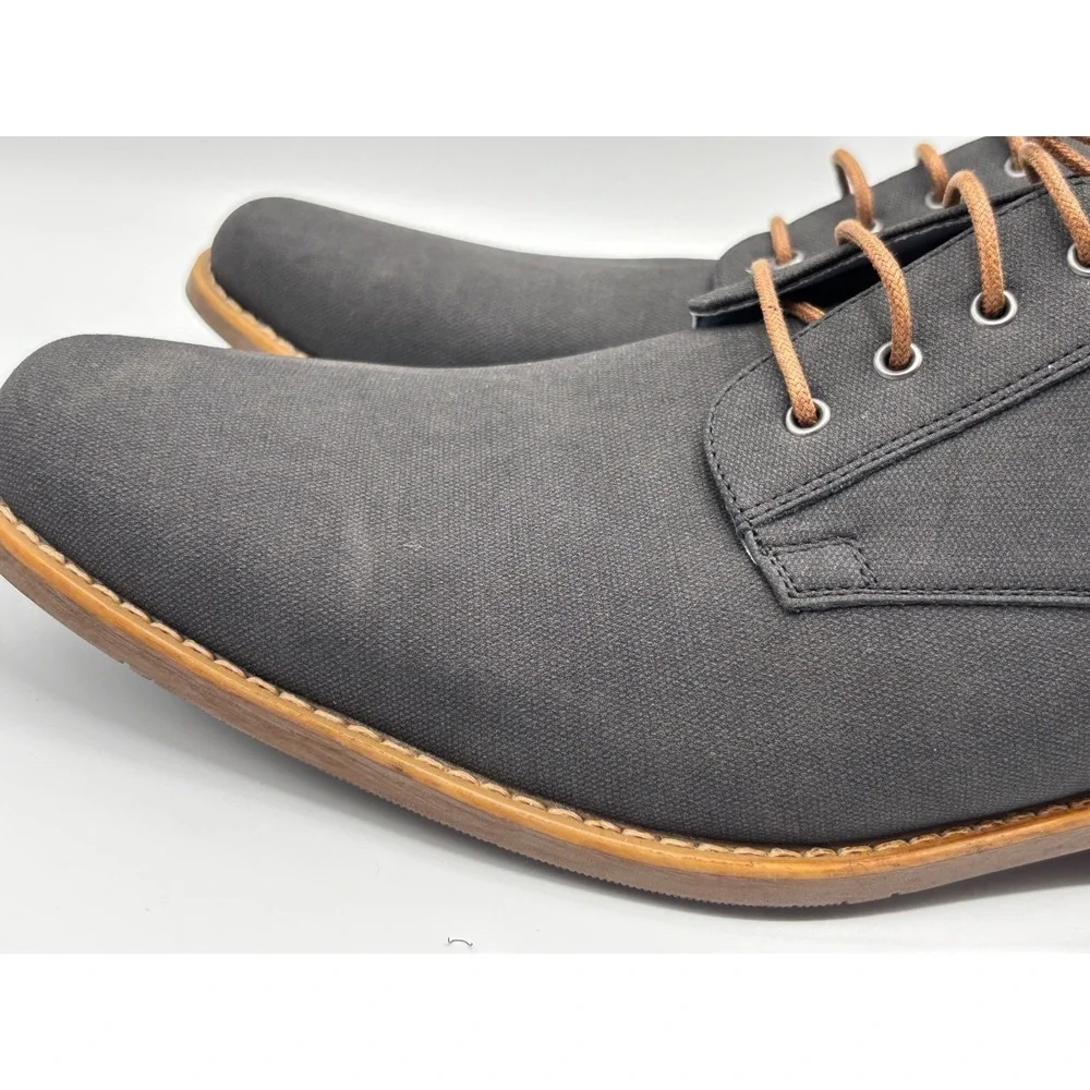 Perry Ellis Portfolio Men's Canvas Derby Oxford Shoes Gray Sz 13 Casual Lace-Up